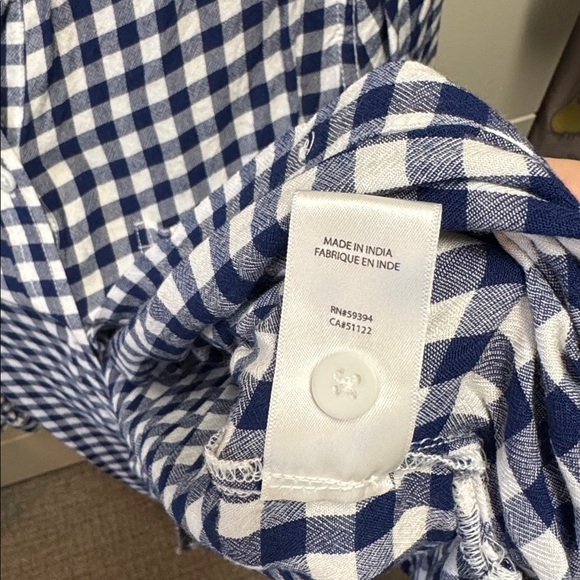 beachlunchlounge Navy and White Plaid Shirt - Picture 4 of 5